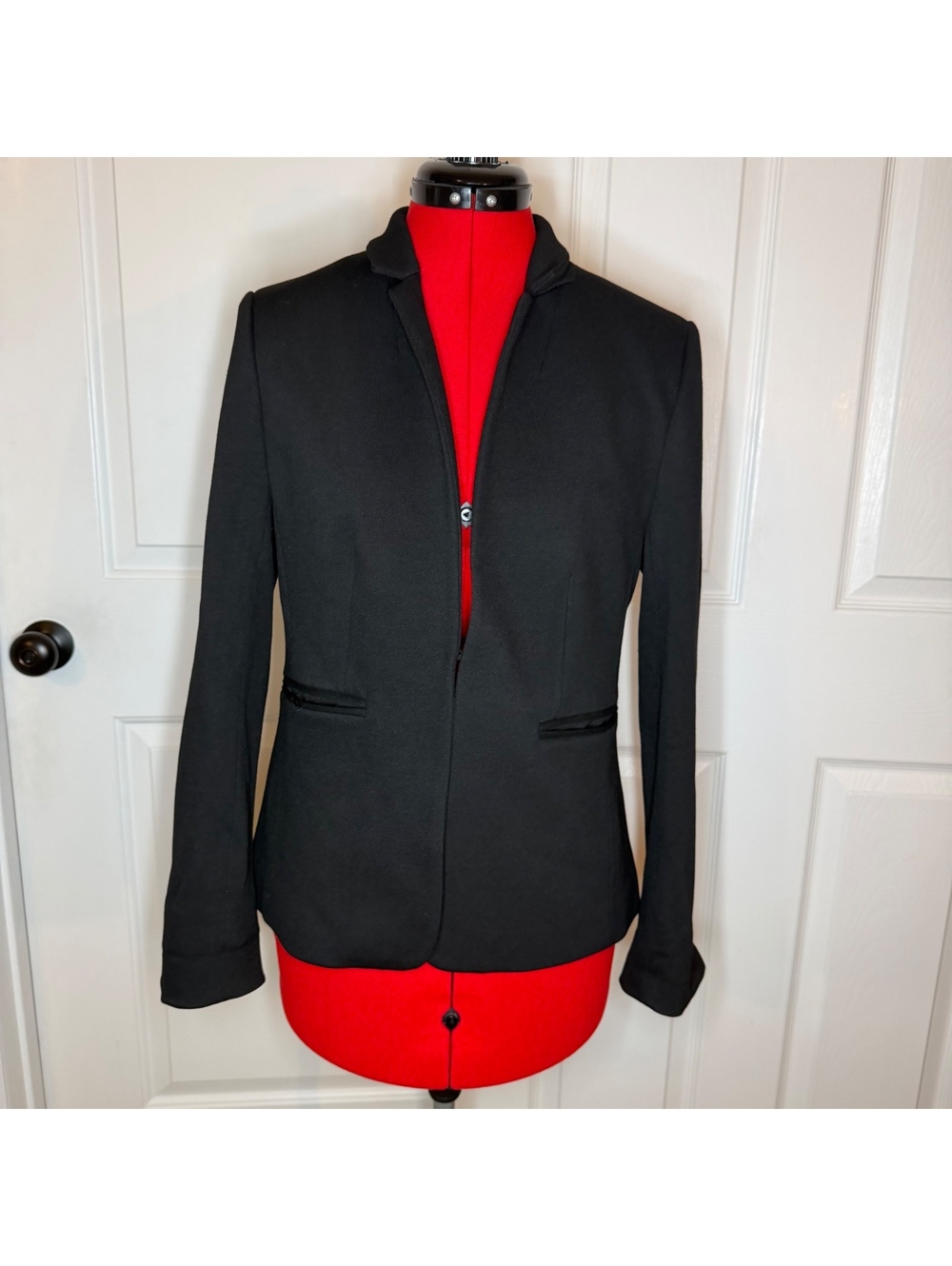 Untuckit for Her Allegra Black Blazer Jacket Hook & Eye Close Womens Sz 6